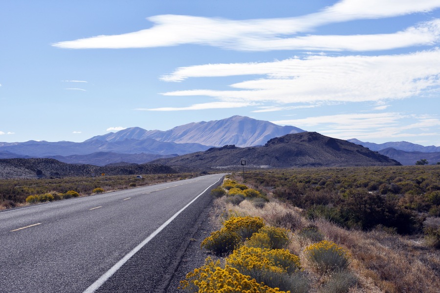 USA, Nevada, Austin. US Highway 50, Lincoln Highway, Loneliest Road in America.