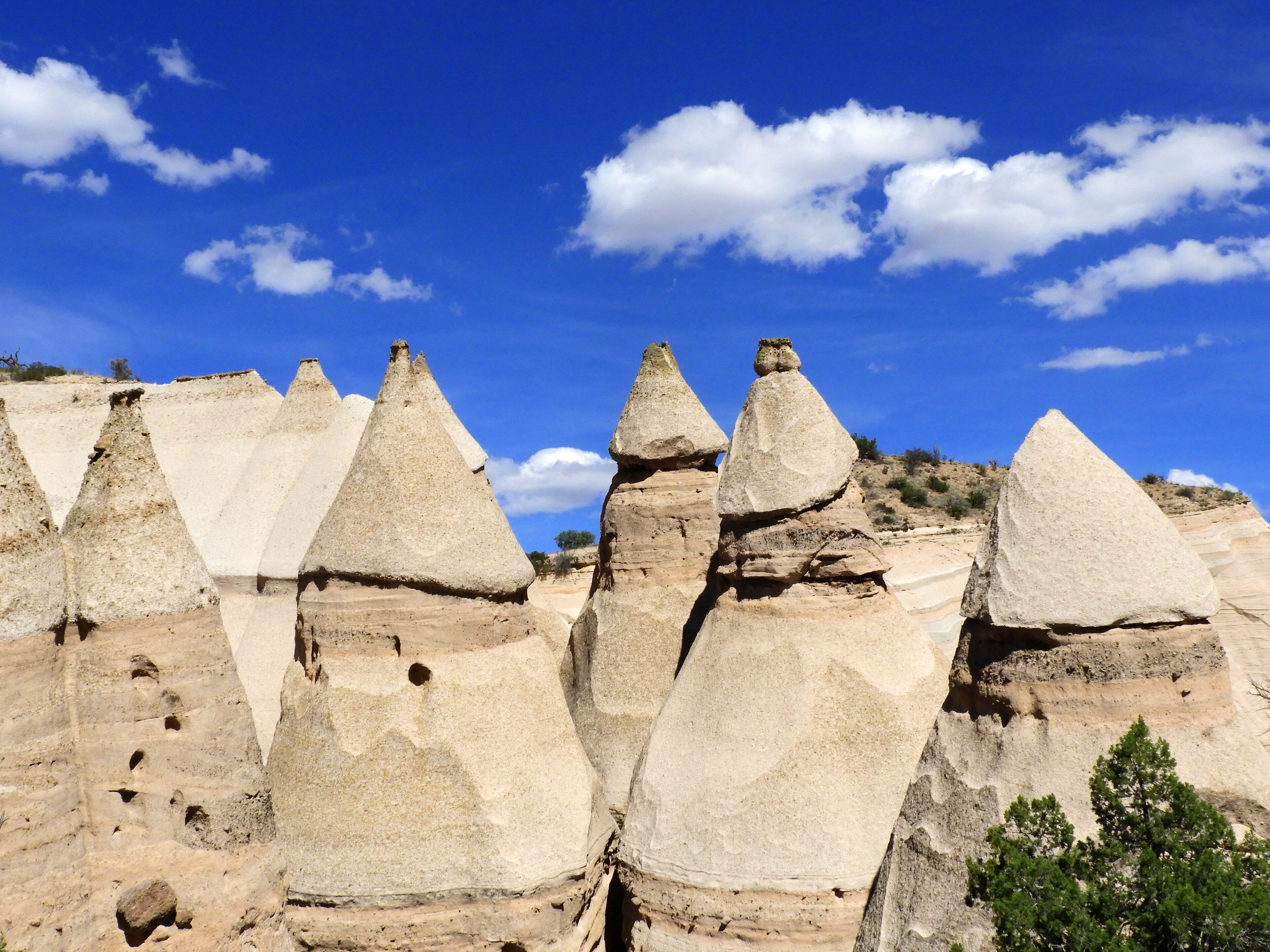 the bizarrely eroded  volcanic ash rock formations of kasha-katuwe tent rocks national monument, near santa fe, new mexico