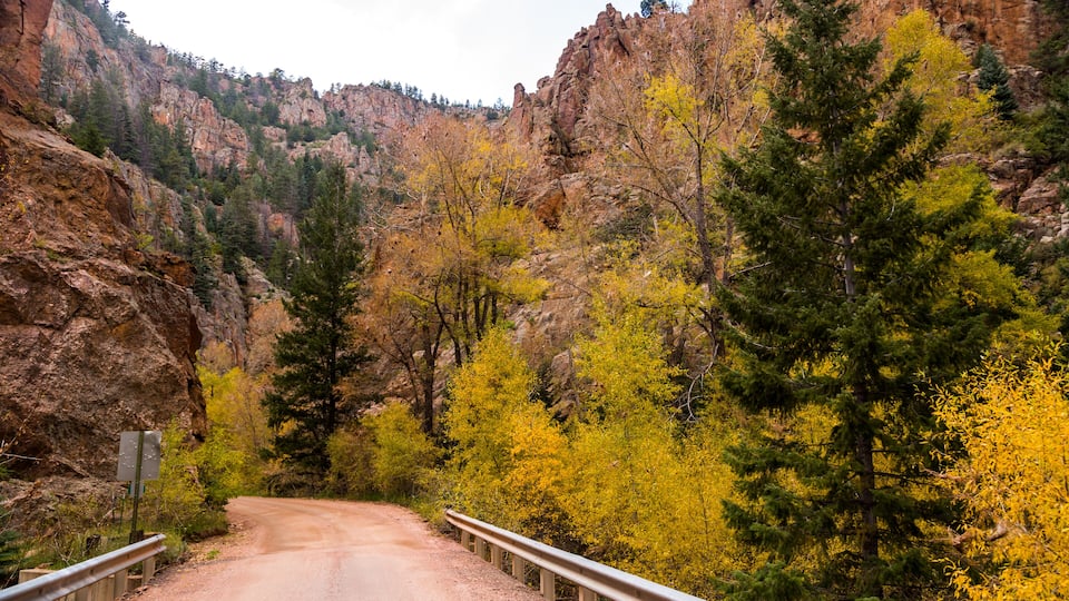 Fall drive through Phantom Canyon in Colorado, USA; Shutterstock ID 1097415251; purchase_order: Scenic Routes Q4 Purchasing; Order: ; client: ; job: