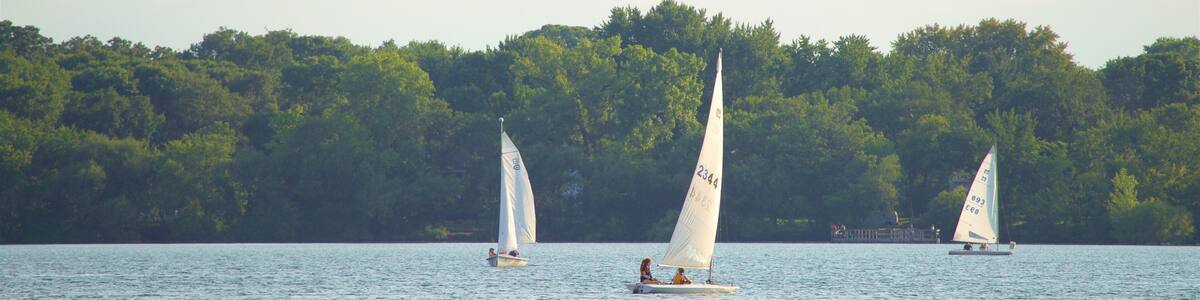 St. Croix Scenic Byway featuring a lake or waterhole and sailing