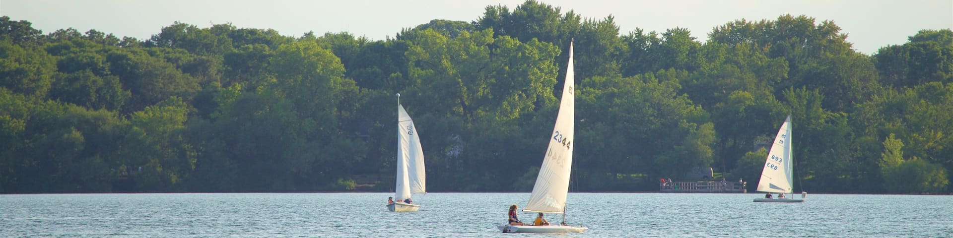 St. Croix Scenic Byway featuring a lake or waterhole and sailing