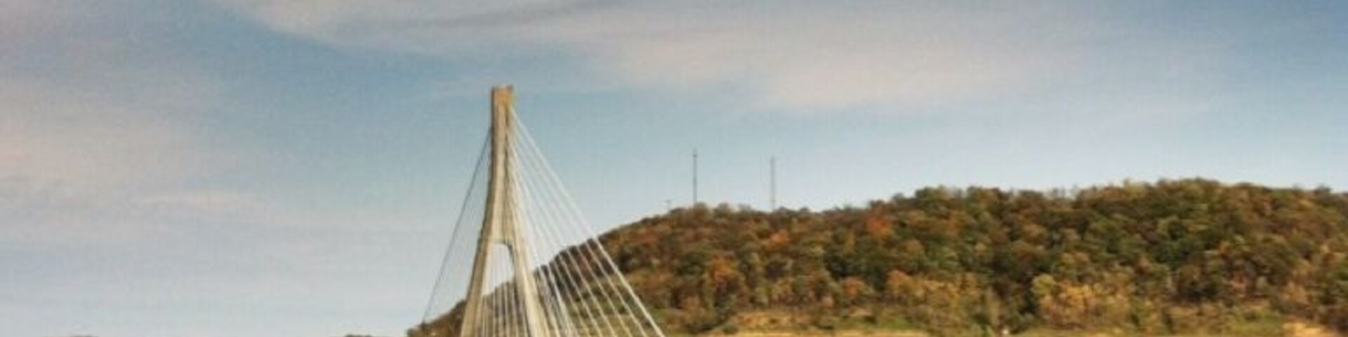 This photo was taken in the parking lot of Studio 909 which overlooks the Veterans Memorial Bridge in Steubenville, Ohio. See Wikipedia for more information about the bridge.
http://en.m.wikipedia.org/wiki/Veterans_Memorial_Bridge_(Steubenville,_Ohio)