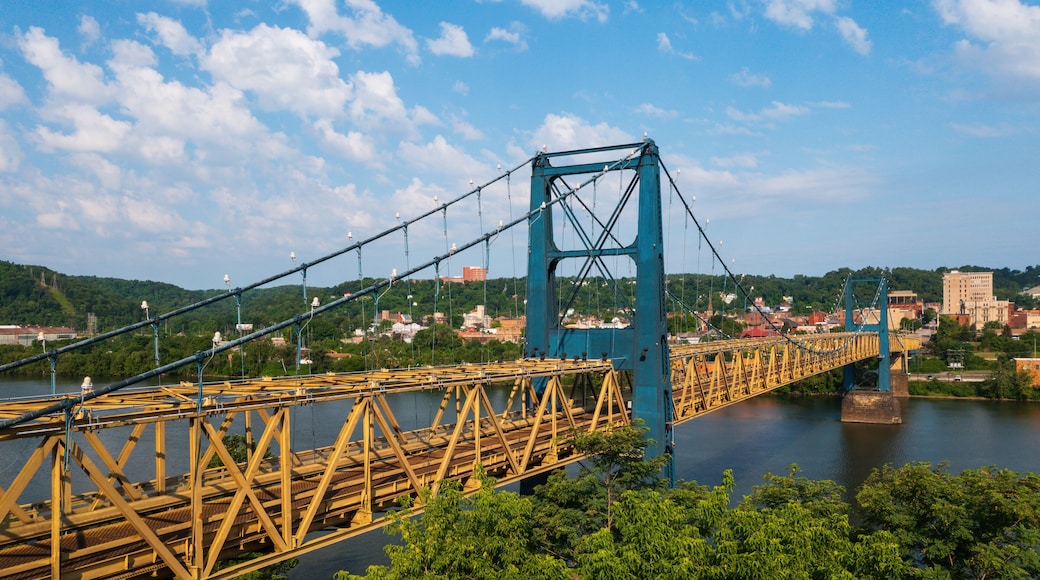 Market Street Bridge - Wire Cable Suspension + Warren Through Truss - Ohio River - Steubenville, Ohio & West Virginia