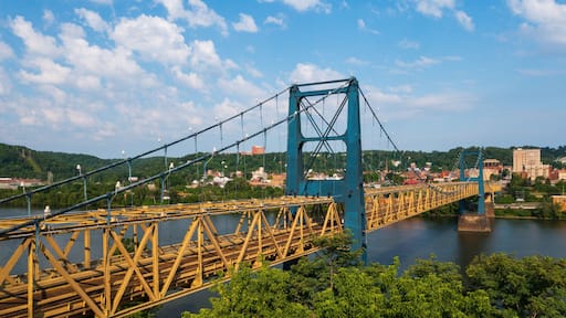 Market Street Bridge - Wire Cable Suspension + Warren Through Truss - Ohio River - Steubenville, Ohio & West Virginia