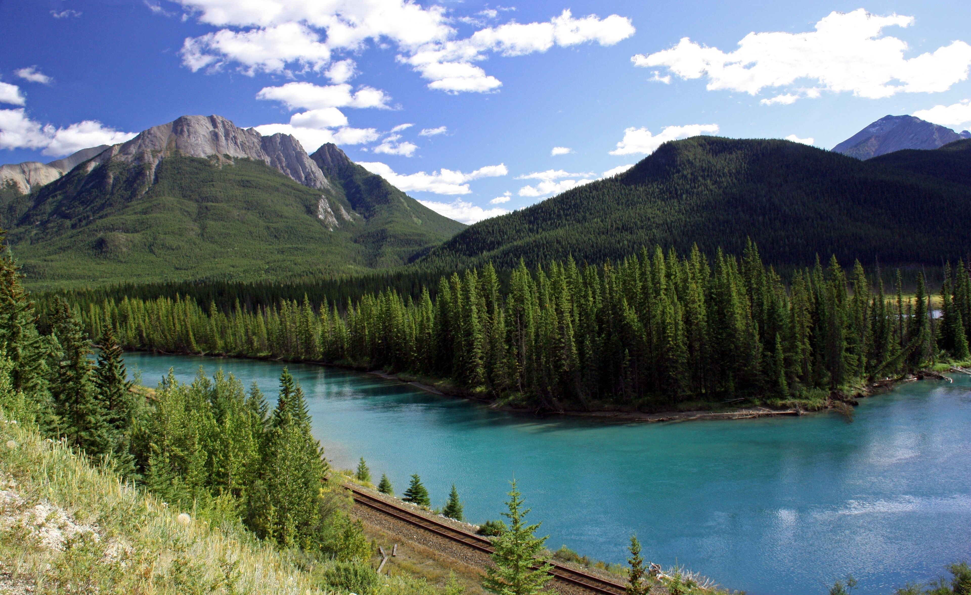 The view of the Bow River at Banff National Park, Canada. When passing through Banff consider taking the 1A Bow Valley Parkway on the return drive to enjoy some different back country scenery and less traffic. #OnTheRoad