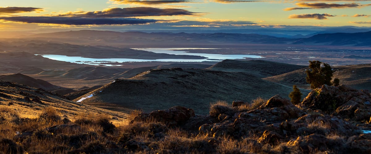 Lake Lahontan and Silver Springs Sunrise in the Nevada desert.