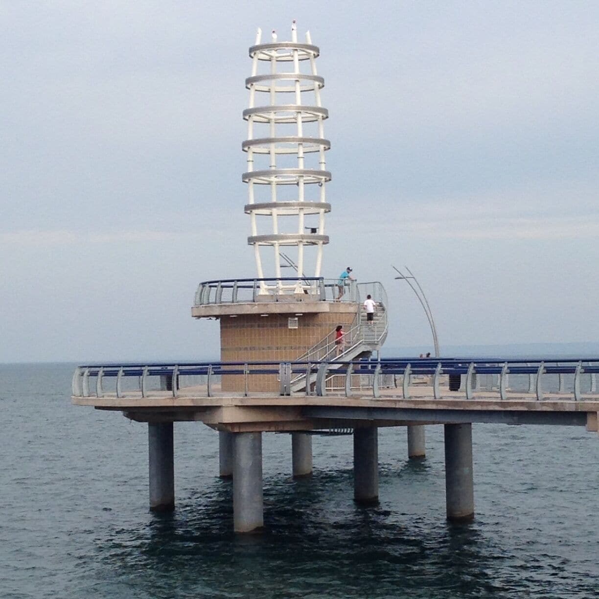 Cool new pier that just opened near Burlington harbour front. Looked like a spaceship and lights up at night.