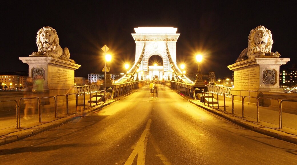 The Chain Bridge is one of Budapest's well known landmarks. At the time of its construction, it was regarded as one of the modern world's engineering wonders. Best photos of the bridge can be taken from the buda hill, with the parliament building on the background.