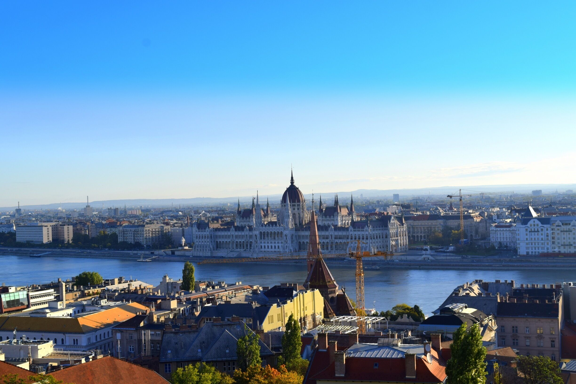 Perfect blue sky and perfect blue river!! View from the Fisherman's Bation overlooking the Parliament building!!❤️