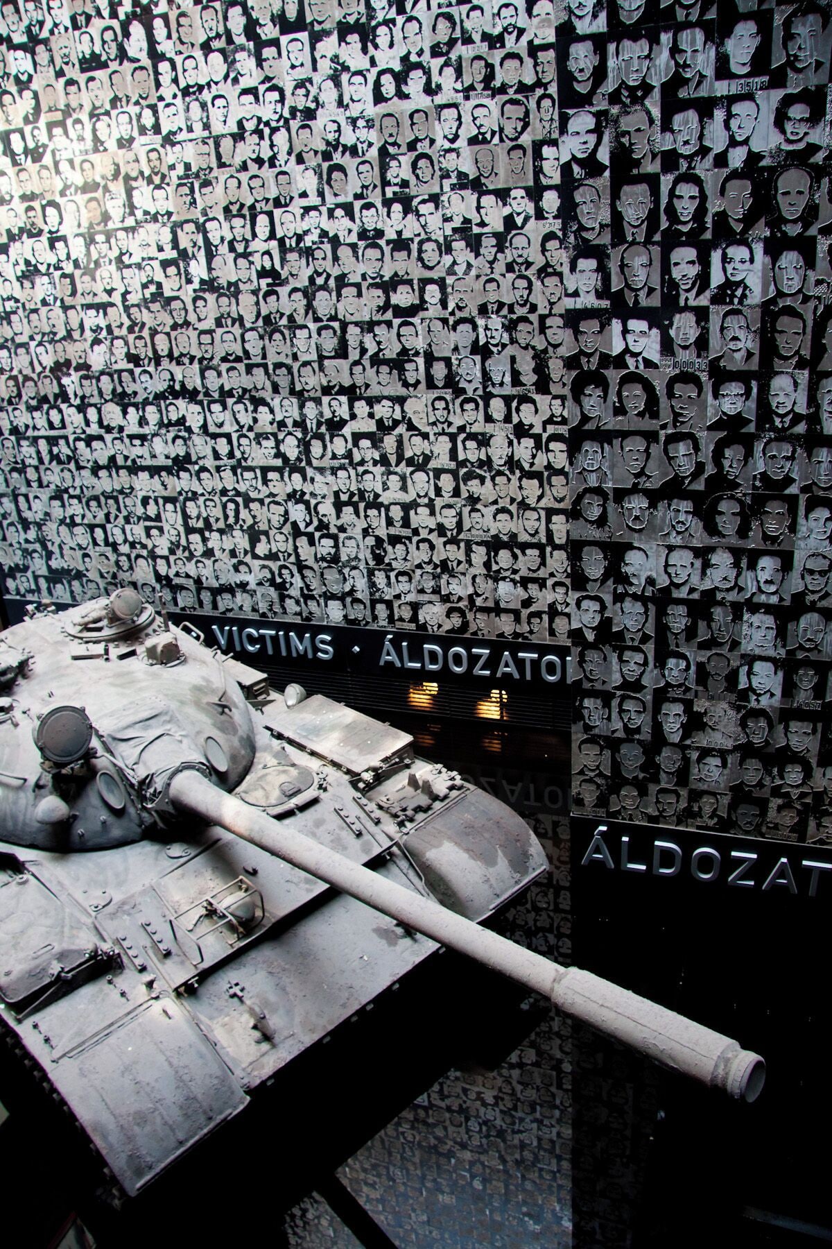 The House of Terror is a museum located in the former headquarters of the secret police of both the Nazi and Communist governments. The museum recounts the grim events and practices of the "double occupation" of the Nazis and Communists beginning in World War II.

A 4-story wall inside the building atrium displays pictures of the victims of the secret police during the reign of terror.

#History