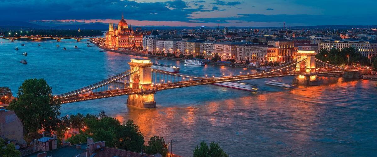 Chain bridge from Buda Castle. I lived in Budapest for a couple months and took a bunch of photos on the Buda side as much as I could.