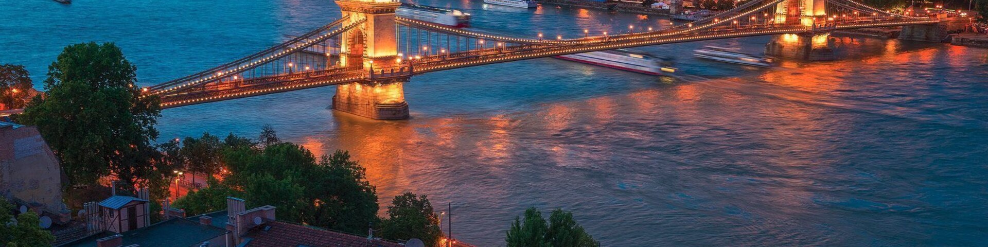 Chain bridge from Buda Castle. I lived in Budapest for a couple months and took a bunch of photos on the Buda side as much as I could.