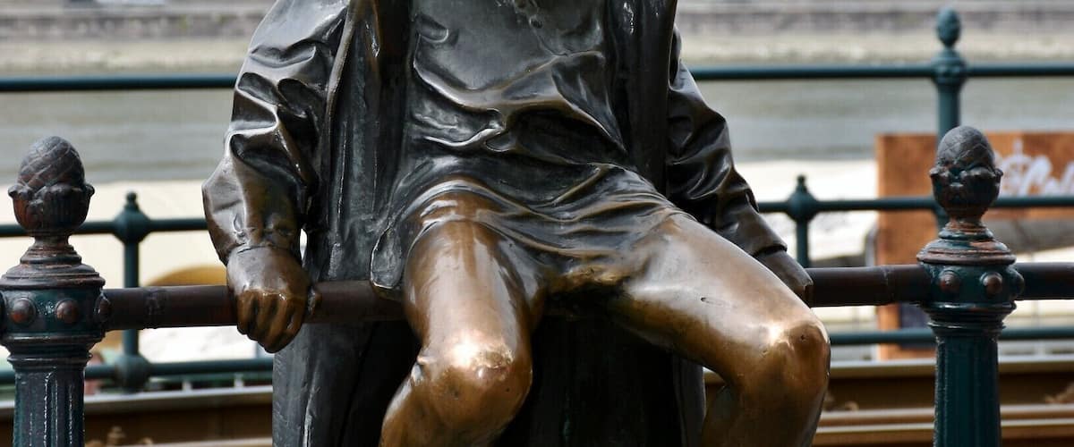 Sitting casually on the railings next to a tram stop along the Danube, this statue of a young princess was designed by sculptor Lászlo Marton.