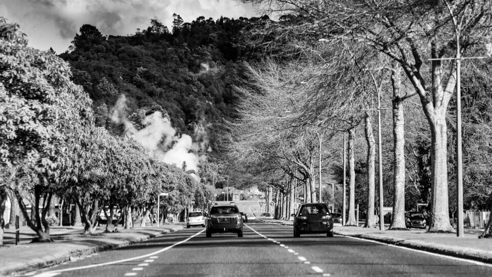 Driving along Fenton Street on a beautiful sunny day