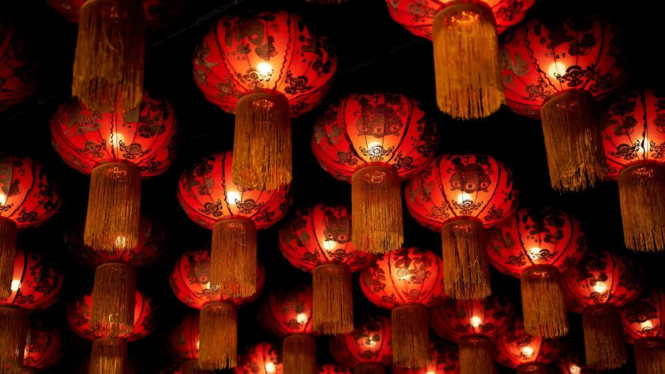 background Chinese lanterns in Thailand