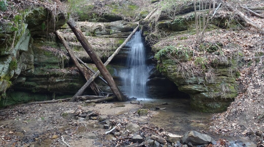 When hiking in early spring, keep an ear out for the sound of moving water and you may be rewarded with stumbling upon a seasonal waterfall.