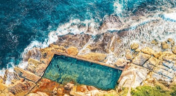 Aerial views of McIvers Ocean Baths Coogee Australia