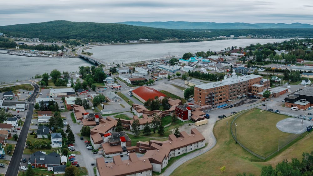The town of Gaspé on the Gaspé Peninsula, Quebec, Canada.