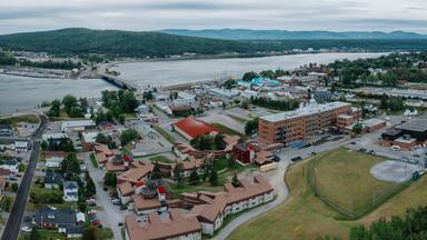 The town of Gaspé on the Gaspé Peninsula, Quebec, Canada.