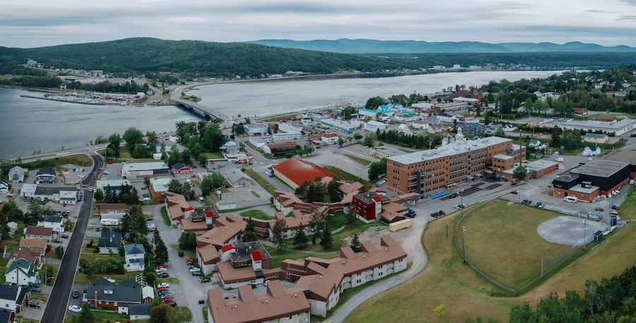 The town of Gaspé on the Gaspé Peninsula, Quebec, Canada.