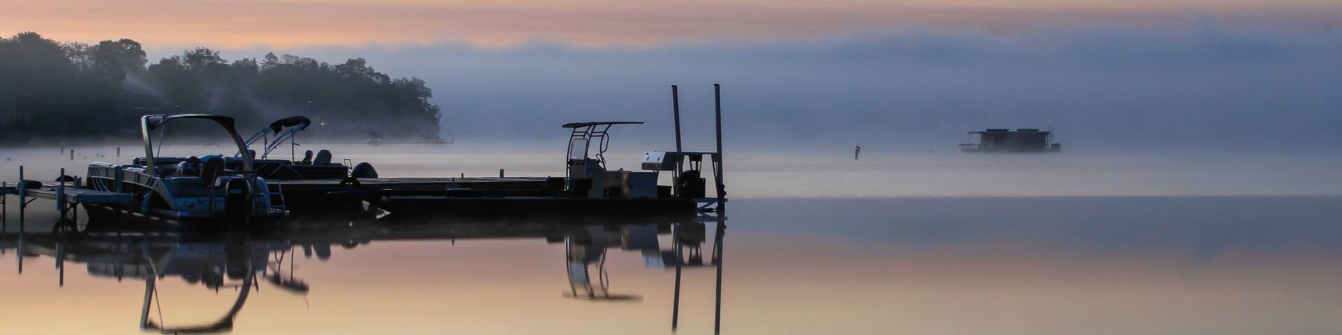 Foggy Morning Sunrise on Detroit Lake, Minnesota