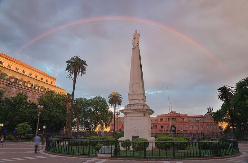 Best to shoot this place at night but this day proved to be fruitful with the rainbow. #buenosaires #argentina