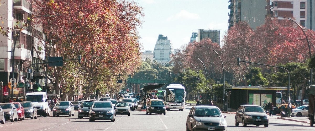 Plaza Italia in autumn.