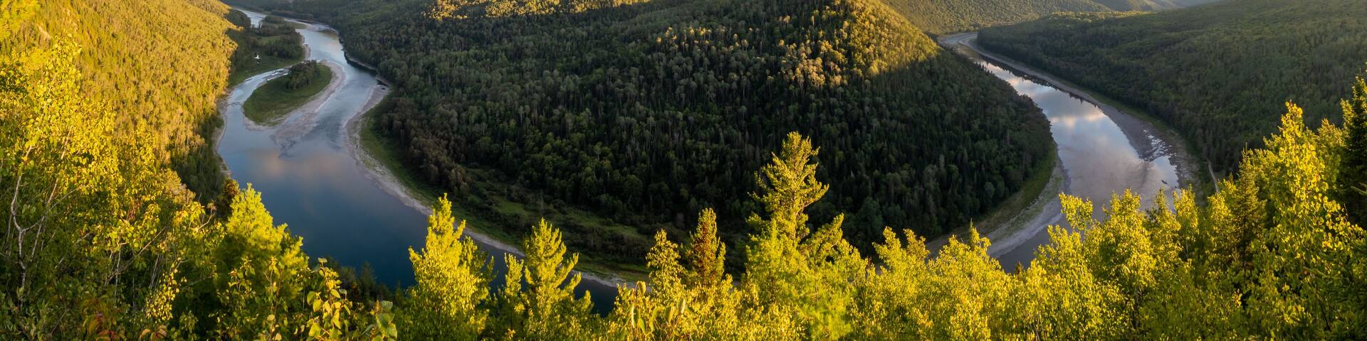 Beautiful view from the belvedere "Horizon de rĂȘve" (translation: "dream horizon"), in the Matapedia valley, Canada