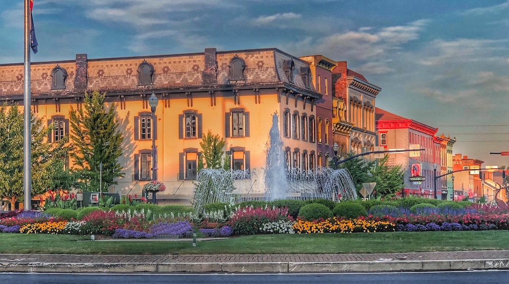 Many Friday nights during the summer our town has free concerts on the town square. We have a wonderful fountain that is beautifully landscaped right in the middle of our square.
