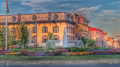 Many Friday nights during the summer our town has free concerts on the town square. We have a wonderful fountain that is beautifully landscaped right in the middle of our square.