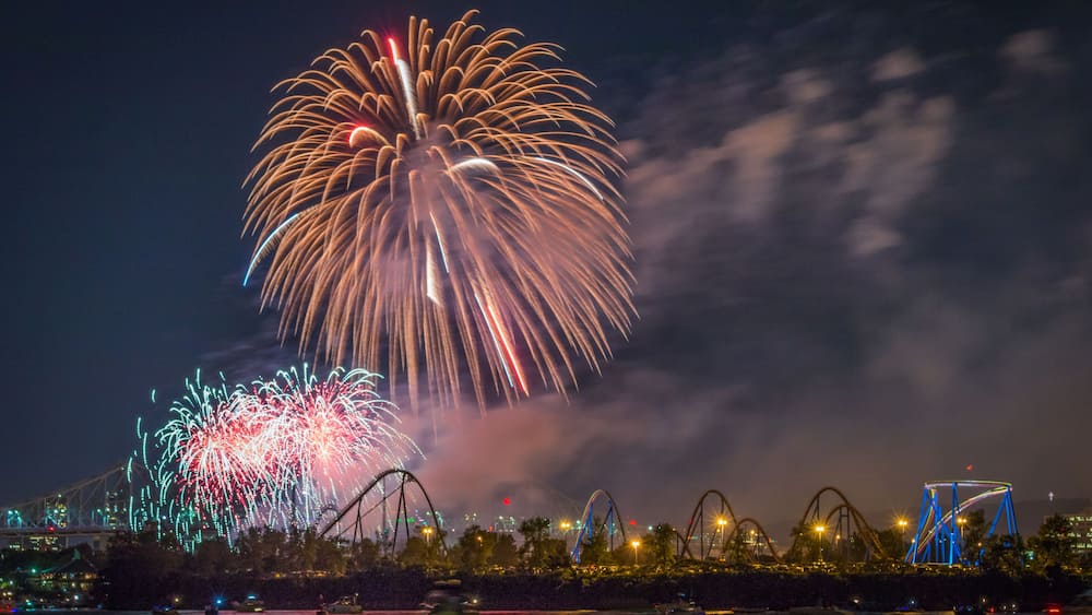 FIREWORKS OVER ST LAWRENCE RIVER