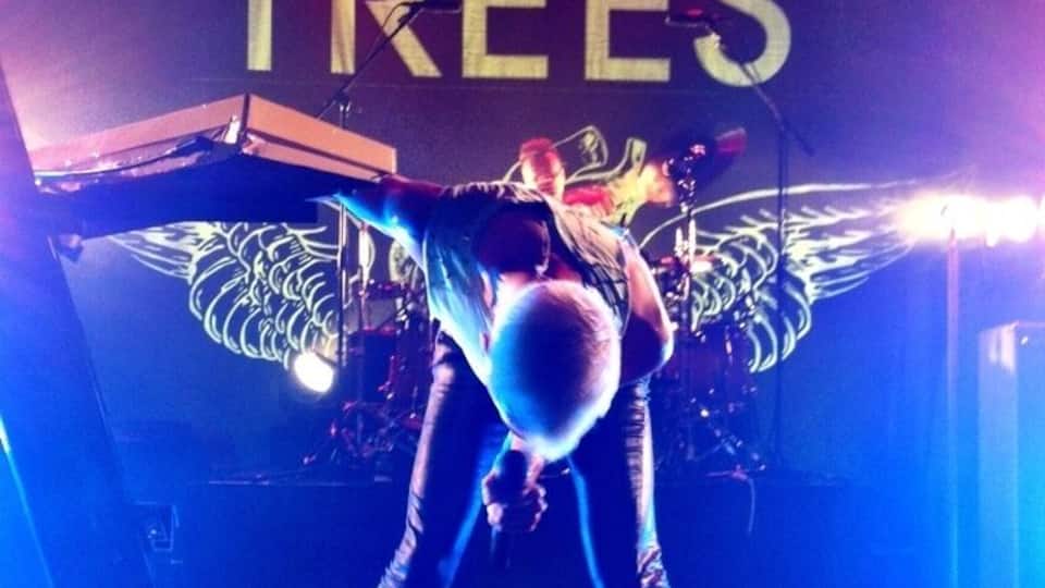 Front row with #neontrees he spit on me...