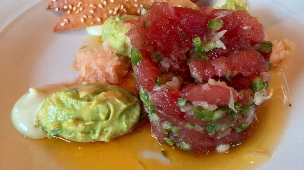 Asian tuna tartar. Fresh and light with just the right amount of heat from the wasabi.