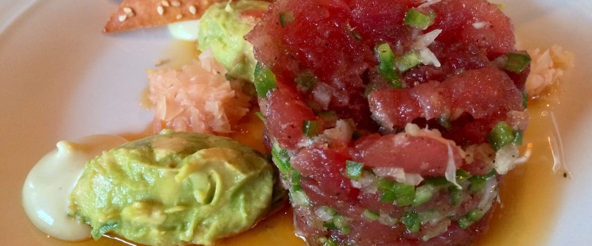 Asian tuna tartar. Fresh and light with just the right amount of heat from the wasabi.