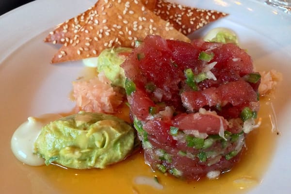 Asian tuna tartar. Fresh and light with just the right amount of heat from the wasabi.