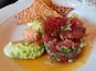 Asian tuna tartar. Fresh and light with just the right amount of heat from the wasabi.