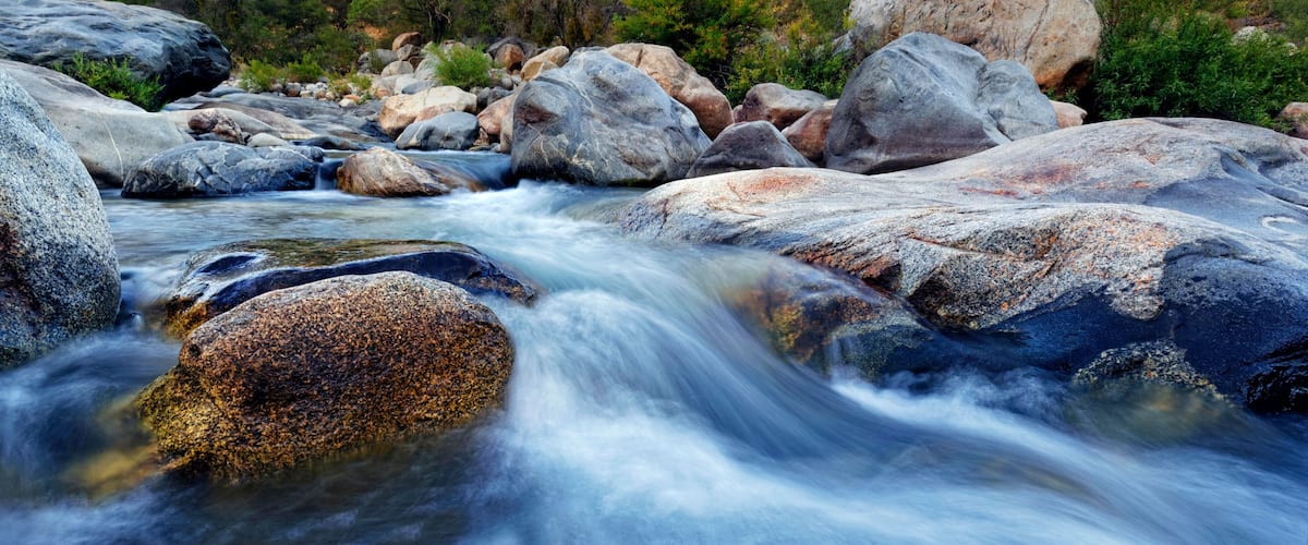 Rapids of the Kaweah River at the Gateway Lodge, Sequoia National Park, California, United States, North America