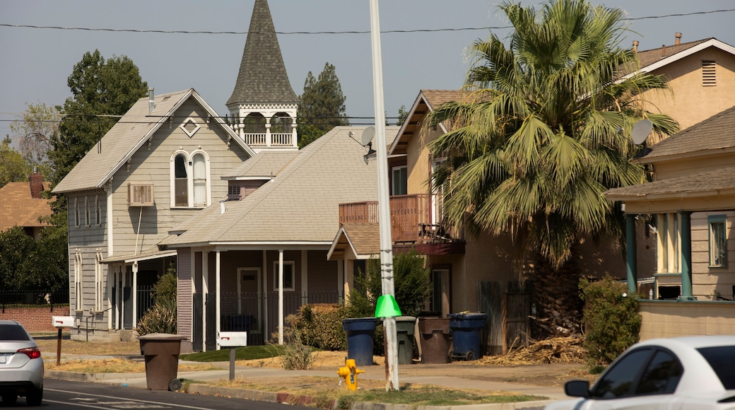Morning view of the historic city center of downtown Tulare, California, USA.