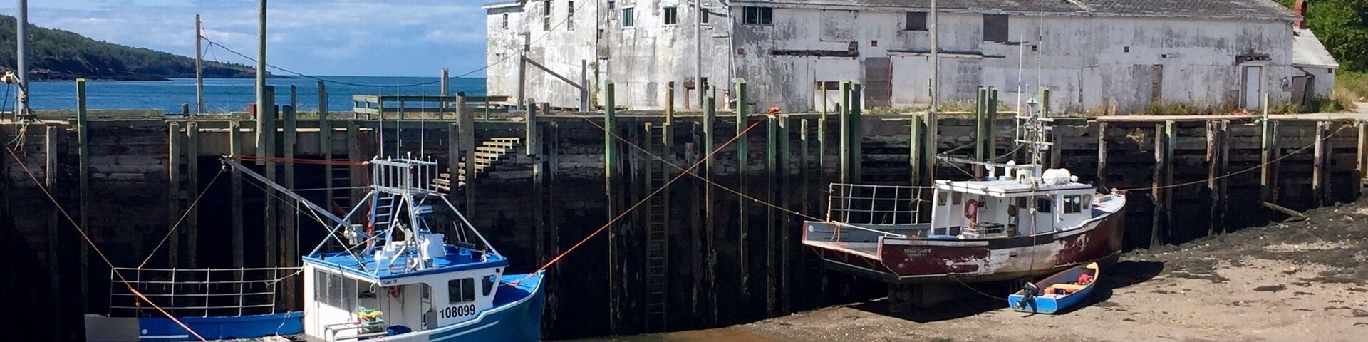 Somewhere between low and high tide on the Bay of Fundy.