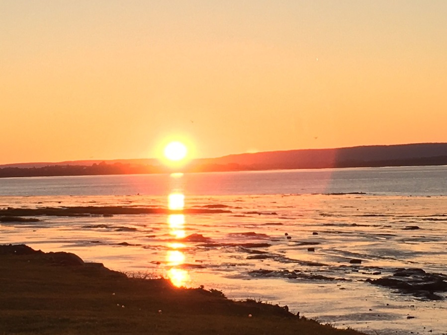 Just walked along the beach in Gand Pre with my bride and watched the sunset.