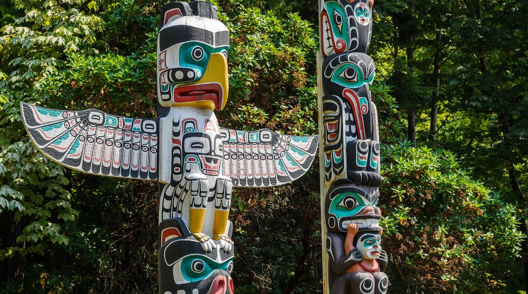 Native American Totem poles in Stanley Park, Vancouver.