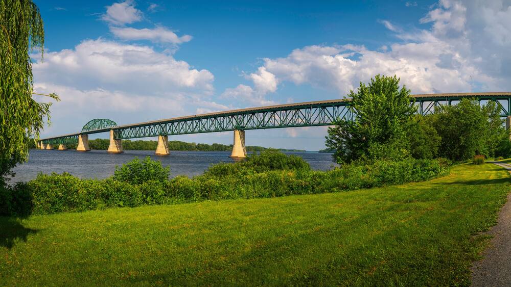 Peaceful summer landscape along Salamanca Trail on St John Riverbank in Fredericton, the Capital of New Brunswick, Canada