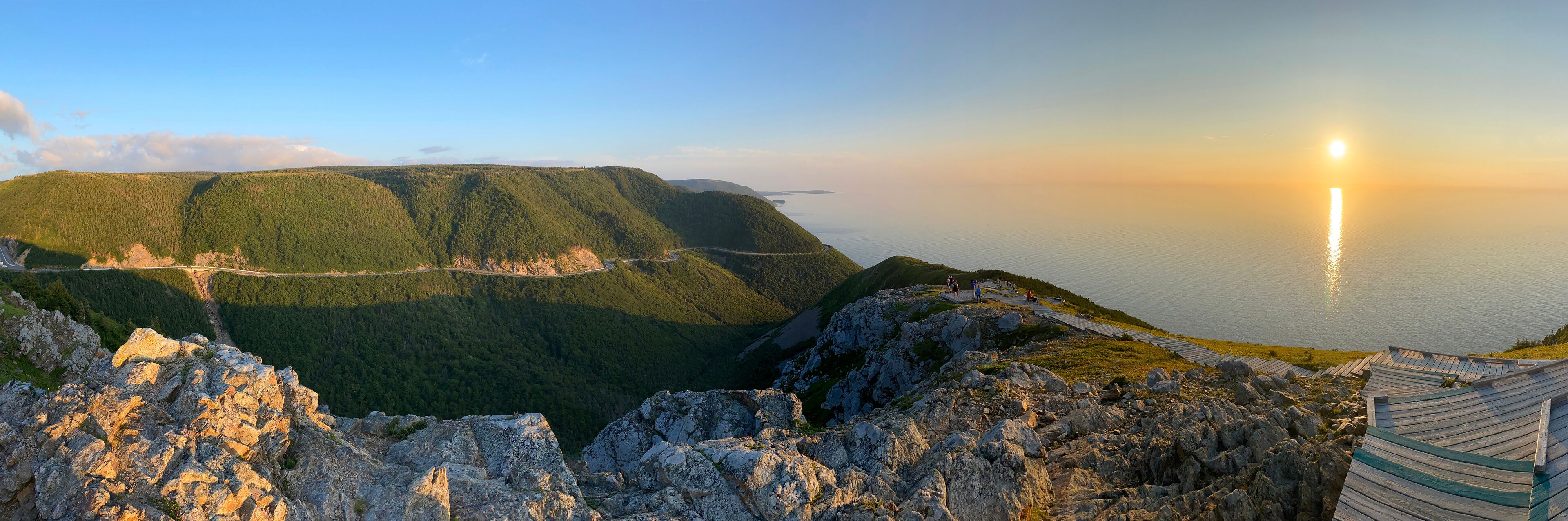 Panorama of Skyline Trail at sunset, Cape Breton, Nova Scotia, Canada