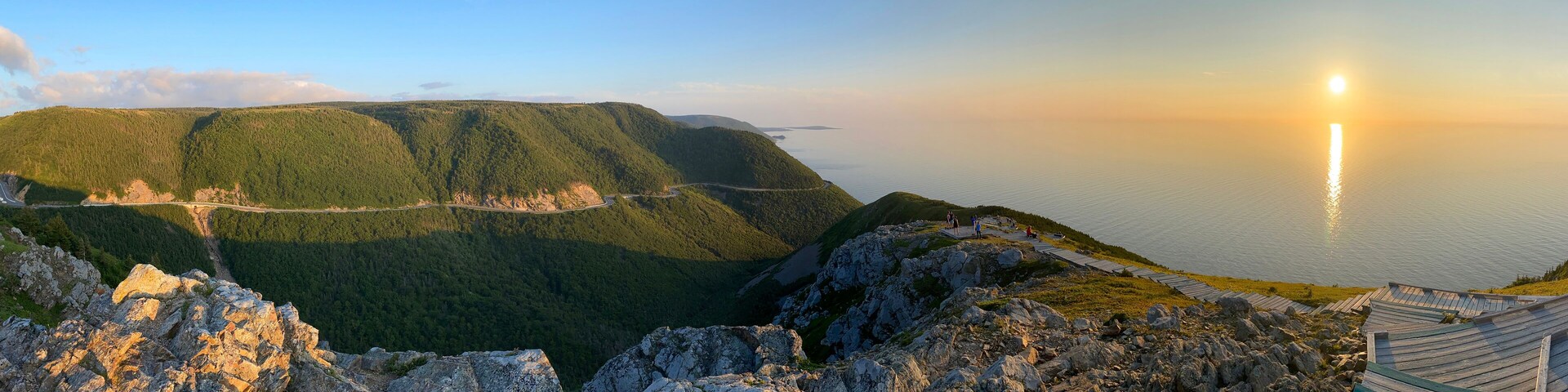 Panorama of Skyline Trail at sunset, Cape Breton, Nova Scotia, Canada
