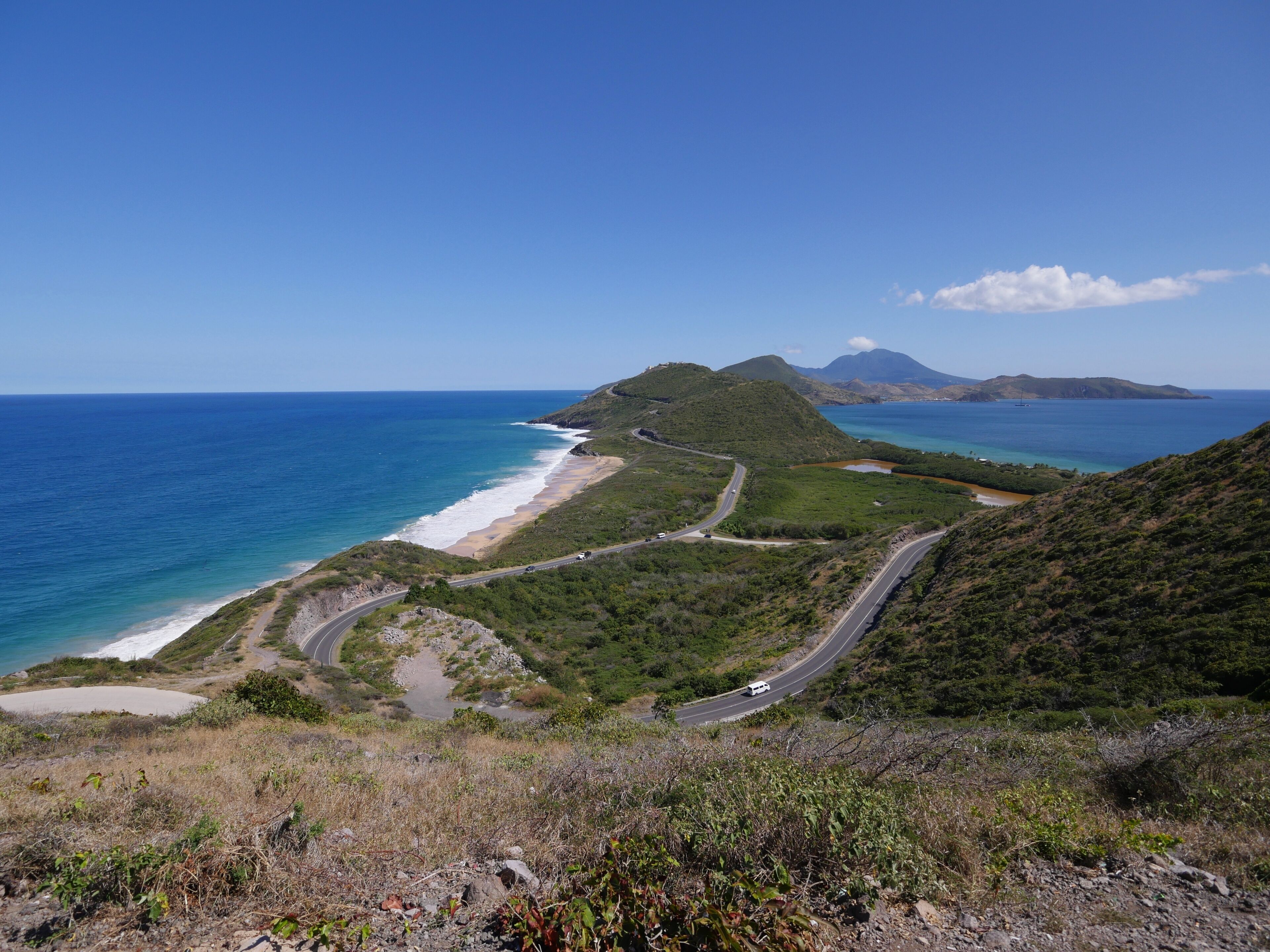 Breathtaking view overlooking the coastal areas of Frigate Bay, St Kitts