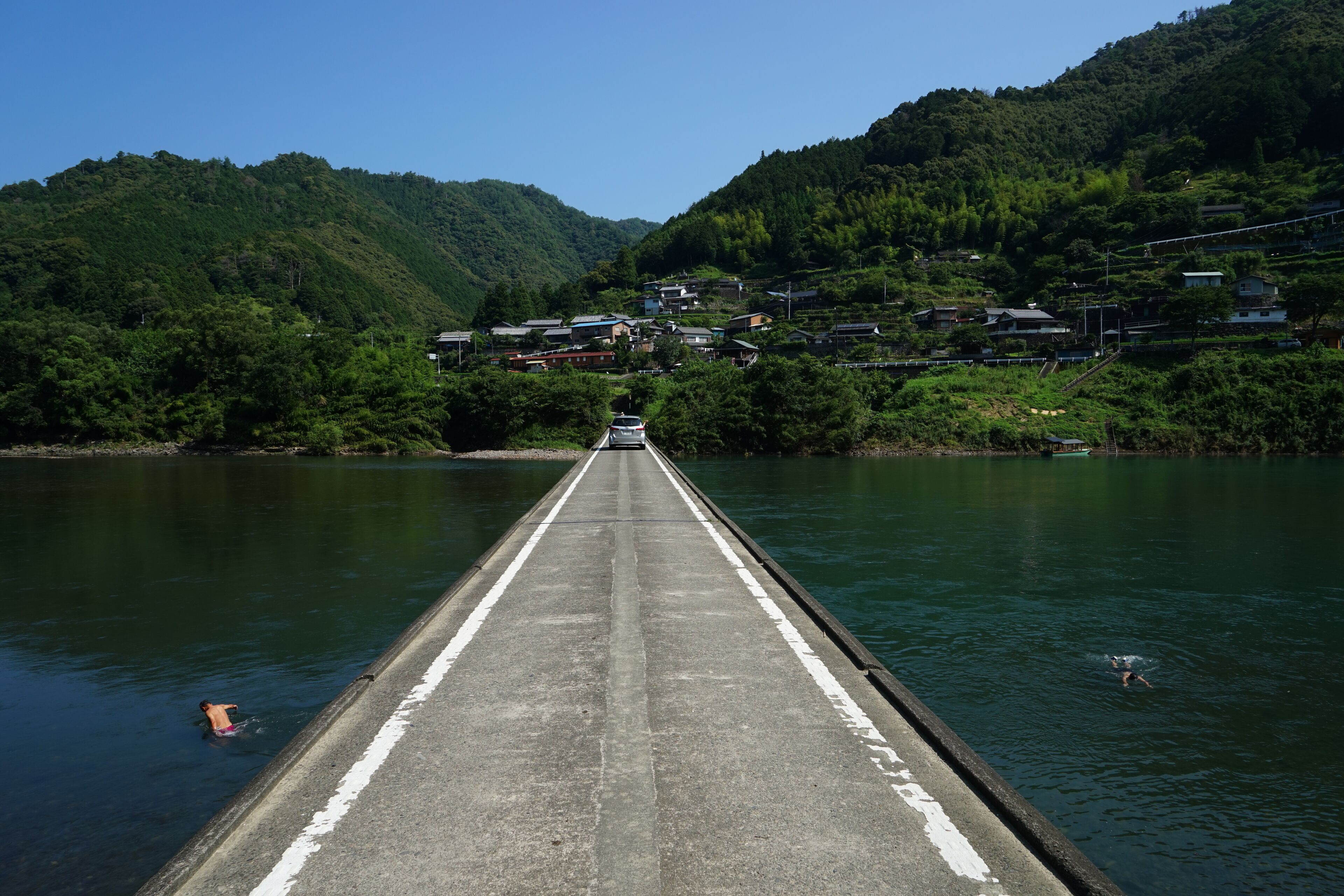 Iwama Chinka Bridge in Shimanto, Kochi Prefecture, Japan.
