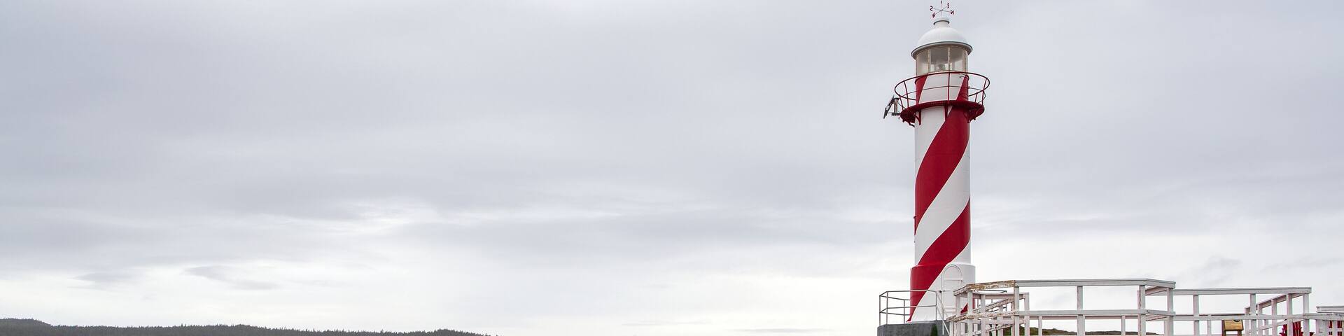The Heart's Content Lighthouse stands on North Point, commanding a view of the passage from Trinity Bay into Heart's Content on the Bay de Verde Peninsula in Newfoundland, Canada.