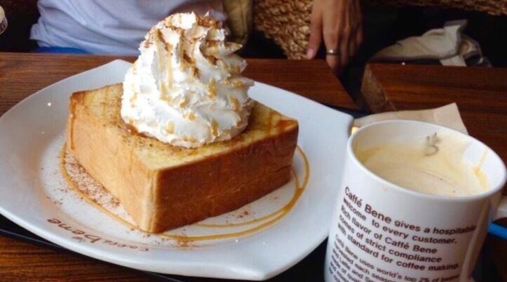 South Korean chain Caffe Bene: Their Honey Bread is the best-thing-ever! Great coffee too! If you ever stumble across this chain, do yourself a favor and try it out! #Delicious