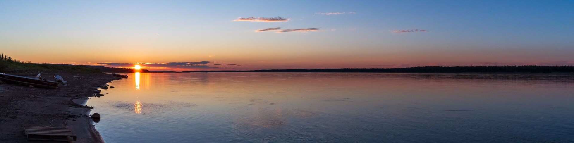 Mackenzie River at Sunset, Fort Simpson, Northwest Territories, Canada