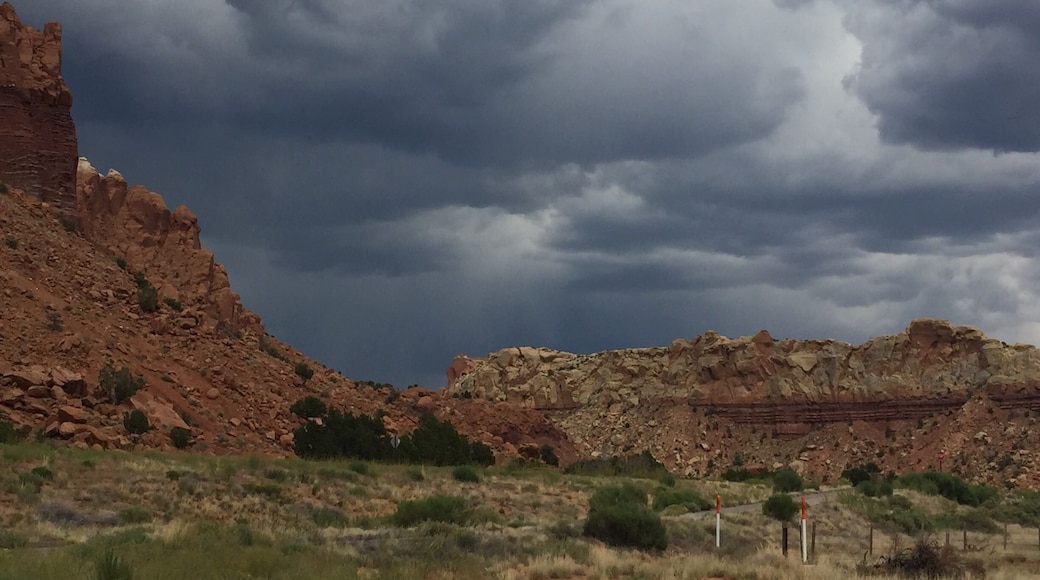 This is near the Ghost Ranch! Facing Georgia O'Keeffe's famous Pedernal Mountain. So beautiful!